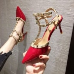 펌프스 용 슬립 온 오피스 하이힐 신발 레이디 클래식 펌프 Zapatos Dama 쿨 힐 G6166