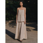 린넨 코튼 자가드 나시 탑 C3017