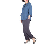 매듭우리옷 여성용 여름 폴리마 저고리바지 투피스 생활한복 개량한복 겨자먹색 대 88 MF263