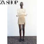 자라 ZARA 여자치마바지 핫팬츠 앞트임 여름신상 연커피색 24H0324
