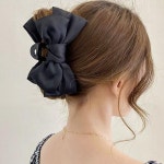 대왕 리본 집게핀 올림머리 헤어 포인트 악세사리 블루1P