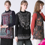 르오트 르오트 르오트 페이즐리 기모 튜닉 블라우스