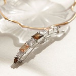 제이로렌 피치 꼬냑 스퀘어 지르코니아 헤어핀 H0982