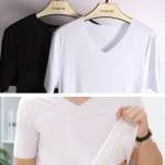 남자 남성 가볍고 쿨 냉감 이너 웨어 티셔츠 블랙L