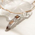 제이로렌 피치 꼬냑 스퀘어 지르코니아 헤어핀 H0982