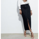 자라 ZARA 여자청스커트 앞트임 데님치마 캐주얼 기본 M 22H0324