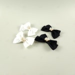 구두 리본 진주 장식 웨딩 슈즈 악세사리 브로치 하이힐 코사지 탈착 클립 포토 촬영