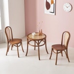 가구샘 라탄 등받이 곡목 원목의자 H5045