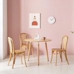 가구샘 라탄 등받이 곡목 원목의자 H5045