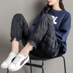 여자 여성 겨울 실내복 가벼운 외출용 보온 패딩 바지