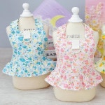 멀티플라워 하네스 원피스 강아지옷