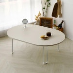 PET 타원형 접이식 좌식 소파 거실 테이블 900