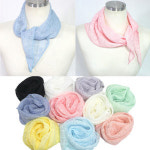 봄 삼각 쁘띠 미니 스카프 심플 플라워 꽃무늬 부드러운원단 땀흡수 자외선차단