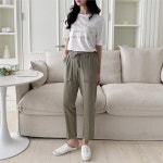 옷자락 여자 스트링 포켓 심플 데일리 편한 여름 긴바지