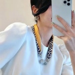 여성 큐빅 자석 실크 스카프 1P 원터치 쁘띠 목스카프 A type