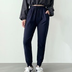 여성 베이직 밴딩 조거팬츠 1P 스판 봄 가을 편한바지 블랙-S-M