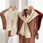 봄 가을 데일리 어깨숄 크롭 미니 페이크 니트 가디건