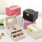 주얼리 3단 보석함 보관함 가죽 악세사리 다용도보석함 원형보석함 3단보석함 액세서리수납함