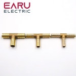 황동 T 호스 조이너 3 웨이 물 공기 가스 오일 파이프 커넥터 공압 플러그 소켓 어댑터 6 1 개