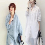 여자 여름 루즈핏 롱 셔츠 원피스형 긴 남방