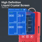 RTTPP 휴대용 멀티 가스 감지기 LEL H2S CO 산소 황화수소 가연성 누출 4 in 1