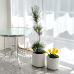 고강도 플라스틱 화분 가로줄무늬 실린더 대