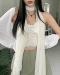 토넌 봄 린넨 주름 롱 스카프 머플러