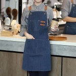 캔버스 앞치마 래더 스트랩 x자 어깨끈 주방 작업공간 카키