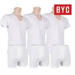 BYC BYC 순면 남성 흰색 반팔런닝 사각팬티 6매 속옷세트