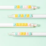 유성색연필 2pcs DIY 편지 펜 세트 알파벳 번호 색 블록 빌딩 젤 Penfor 생일 소원 이름 선물 학교 학습
