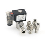 G1 4 정상 개방 스테인레스 스틸 304 솔레노이드 밸브 실리콘 고무 씰 DN8 VX2120-08-SS-NO 220VAC 12VDC