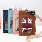 고급 가죽포켓 카드지갑 목걸이 명찰 케이스 홀더 스카이1P