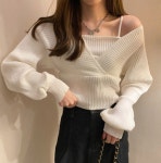 스퀘어나시 랩스타일니트 긴팔니트 여리여리 날씬