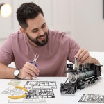 모형배 Piecool 퍼즐 3D 금속 모굴 기관차 282 개 조립 모델 키트 DIY 장난감 성인용