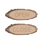 캠핑문패 OPEN 오픈 클로즈 팻말 안내 푯말 텃밭 나무