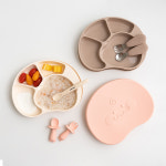 유비맘 꿀떡꿀떡 실리콘 흡착식판 뚜껑세트