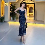 잔꽃 원피스 나시 여름 롱스커트 머메이드 슬림 오프