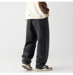 유루 남성용 레트로 와이드 워싱 청바지 G2534