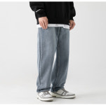 유루 남성용 레트로 와이드 워싱 청바지 G2534