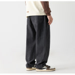 유루 남성용 레트로 와이드 워싱 청바지 G2534