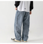 유루 남성용 레트로 와이드 워싱 청바지 G2534