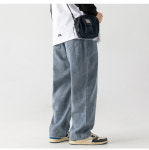 유루 남성용 레트로 와이드 워싱 청바지 G2534