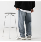 유루 남성용 레트로 와이드 워싱 청바지 G2534