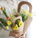 꽃다발 쇼핑백 중형 크라프트 종이가방 포장 선물용