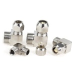 1Pcs 구리 니켈 도금 페룰 압축 파이프 피팅 커넥터 1 8 1 4 3 8 1 2 스레드 4 6 8 10 튜브 어댑터 PC