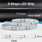 DIY Led 스트립 S 모양 테이프 조명 DC12V m 네온 사인 글자 유연한 접이식 문자열 램 1m 2835SMD 120LED