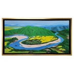 생기의집 복과 건강을 불러오는 생기그림 안동하회마을 신형 명당도 2가지 사이즈 액자 12호