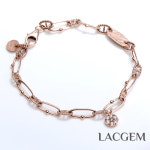 B082 엔틱 볼 타원 체인 클립 샹달 포인트 레이어드 데일리 팔찌 종로 자체 16 - 핑크골드