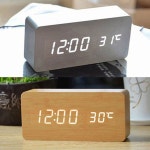 무소음 LED 우드 탁상시계 무소음 알람 디지털 전자