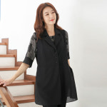 엄마옷 마담4060 카라쉬폰롱조끼- QVE304006